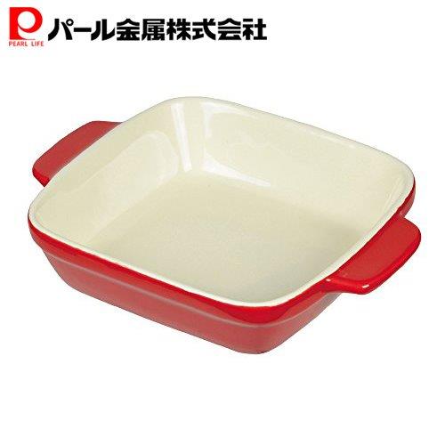 楽天市場】パール金属公式 角皿 26×20cm 耐熱 レッド オーブン