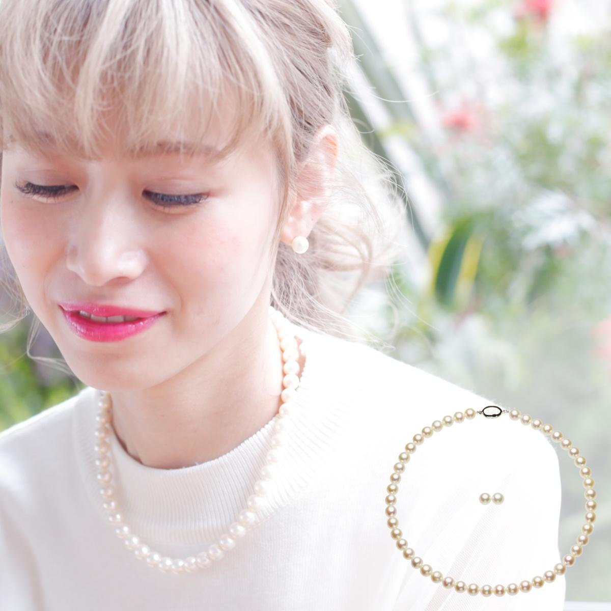 パール ネックレスセット アコヤ真珠 フォーマル2点セット 約8.5-9.0mm シルバー SV 結婚式 冠婚葬祭 成人式 卒業 入園 入学式 母の日 プレゼント 大粒 金属アレルギー対応|真珠専門店パールミュージック