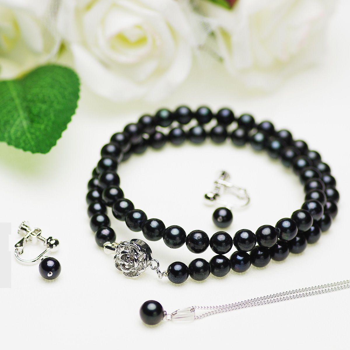 楽天市場】パール ネックレス イヤリング リング 3点 セット アコヤ 本