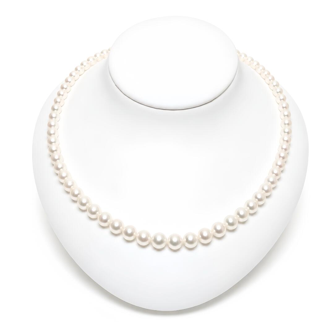 Akoya Pearl Necklace, Gradient, 5-7.5mm, White, Approx. 45cm, with GIA Gemologist Certificate. Genuine Akoya Pearls. Suitable for formal occasions, weddings, funerals, coming-of-age ceremonies, entrance ceremonies, graduation ceremonies, and casual occasions. A perfect gift.