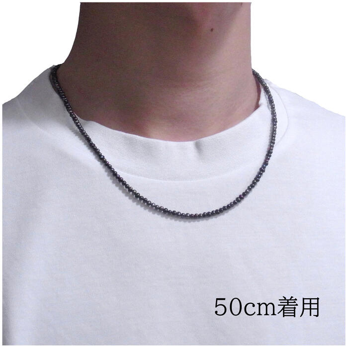 メンズパールネックレス 淡水真珠 2.5-3ｍｍ 50cm ブラック ホワイト ユニセックス ベビーパール 選べるエンドパーツ 本真珠 トレンド カジュアル プレゼント 送料無料