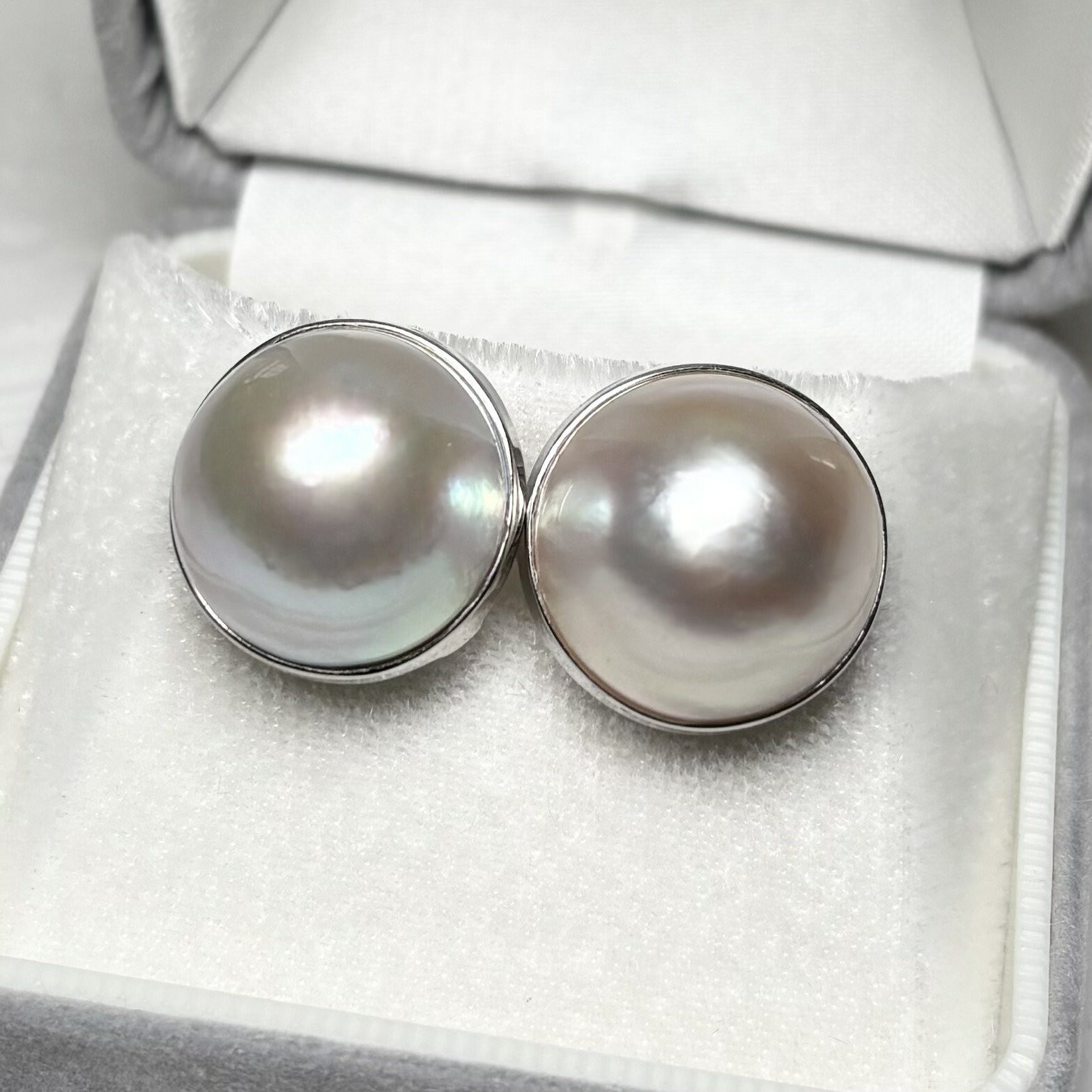 マベ真珠 パールピアス ホワイト 15-16.5ｍｍ 半円 SV925 本真珠 マベパール マベパールピアス 真珠 一粒 大粒 シルバー製 フォーマル カジュアル 贈り物 送料無料