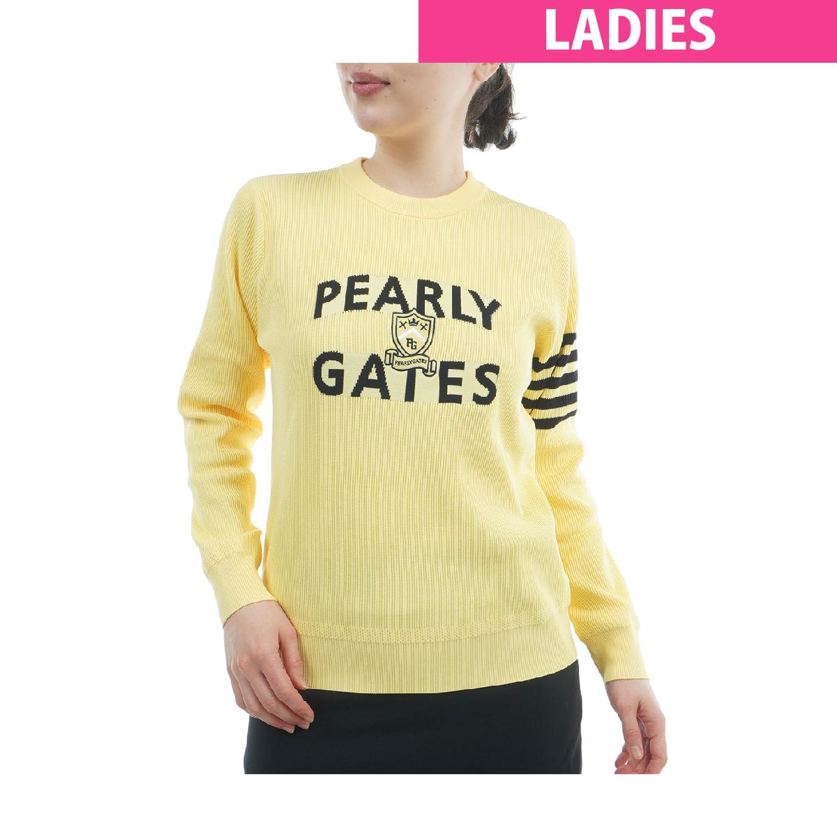 パーリーゲイツ　PEARLY GATES　エンブレム プルオーバークルーネックセーター　レディス｜PEARLY GATES by GDO 店