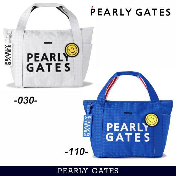 【NEW】PEARLY GATES パーリーゲイツ ≪PG is PG≫ Big SMILYワッペン千鳥格子柄 BIGトートバッグ/ロッカーバッグ ネームプレート付き 053-6981421/26A【正規品】