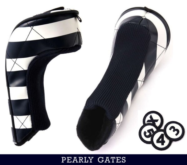 【NEW】PEARLYGATESパーリーゲイツキルト&ストロングボーダーヘッドカバーユーティリティー用053-3184103/22D【BORDER-22】【DOT-IRON】