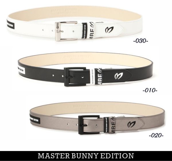 【NEW】マスターバニーbyパーリーゲイツ\u003cBR\u003eMASTER BUNNY EDITION ”SQUAREバックル”MBE繰り返し刷り上げる合皮胴締め 758-6182301/26A【置き目品】