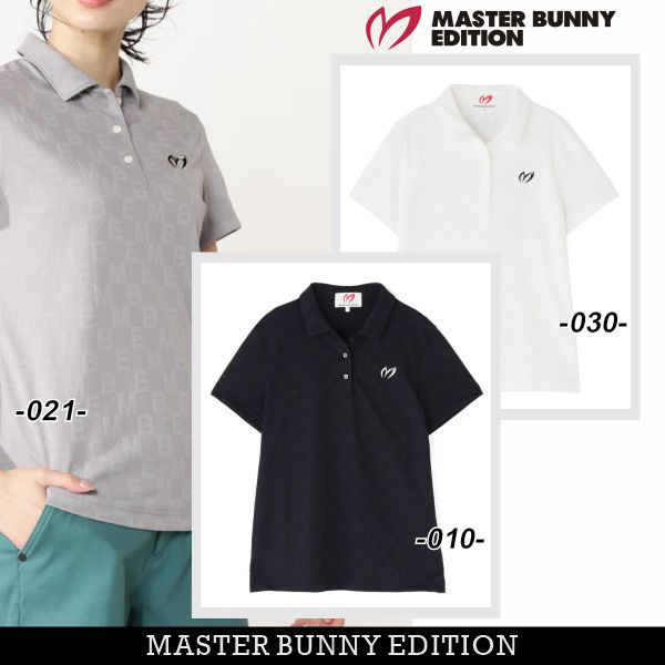 【NEW】マスターバニーbyパーリーゲイツMASTER BUNNY EDITION レディース凸凹MBEロゴジャガード 共布襟の半袖シャツ 759-6160406/26B【正規品】|パーリーゲイツ by ゴルフウェーブ