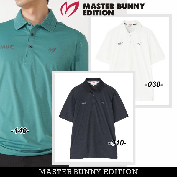 【NEW】マスターバニーbyパーリーゲイツ\u003cBR\u003eMASTER BUNNY EDITION メンズ”Wアイコン” サラッとたわい無い着心地のベア天竺半袖スポーツシャツ 758-6160401/26B【置き目品】