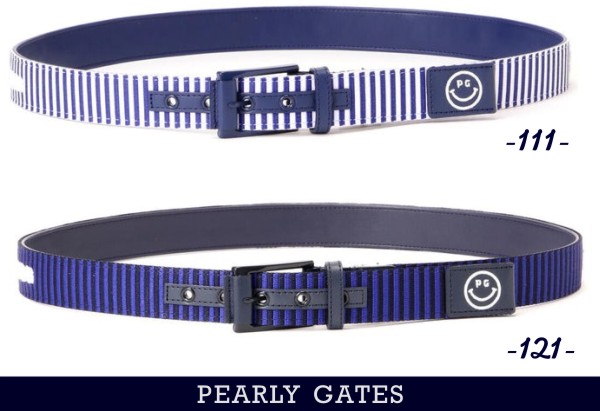 PEARLY GATES ネイビー ロゴバックル ベルト ゴルフ メンズ