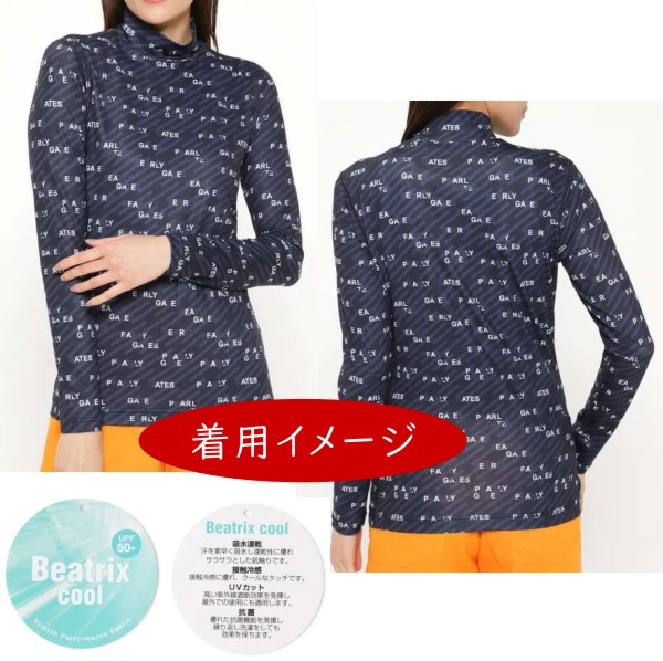 豪奢な PEARLY GATES パーリーゲイツ吸水速乾 接触冷感 UVカット 抗菌BEATRIX COOL スラッシュロゴ  レディースハイネックインナーシャツ 055-2166406 22B fucoa.cl