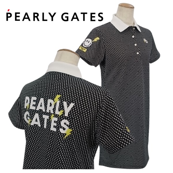 市場 New Shock Gates Uvカット 吸汗速乾 レディースエレキ柄ポロワンピース Pearly パーリーゲイツelectric