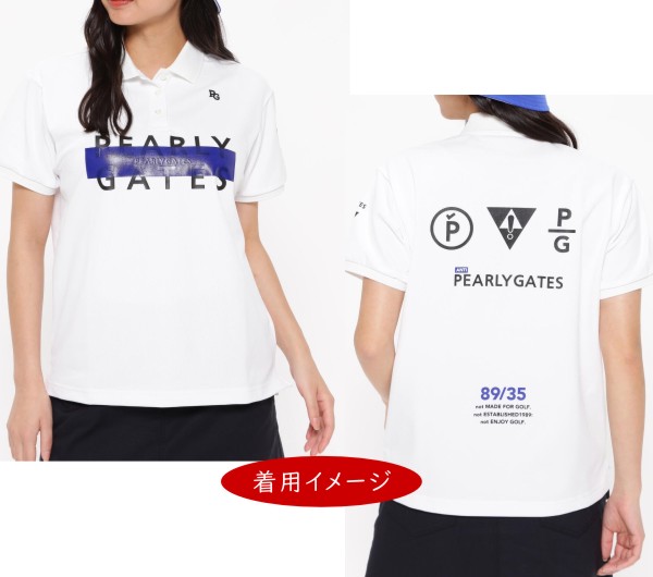 【NEW】PEARLYGATESパーリーゲイツ伸長回復ストレッチTEXBRIDレディースカノコ半袖ポロシャツ=JAPANMADE=055-4260802/24C