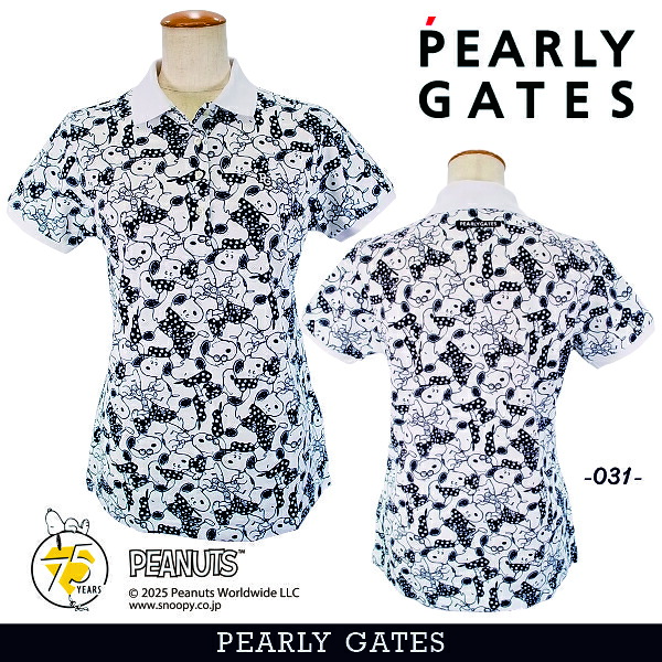 【SNOOPY】プライムフレックスカノコ 総柄半袖ポロシャツ ＜レディース＞055-5260034/25C【正規品】