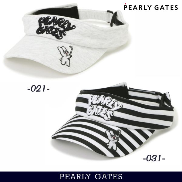 【NEW】PEARLY GATES パーリーゲイツ≪UV Protection≫ 高UVはね除ける！ぷっくりロゴタイプ \u0026 もこもこ家兎中わたバイザー 053-6187002/25D【定め事品】