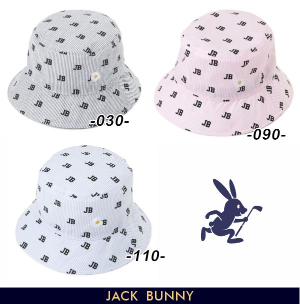 【NEW】Jack Bunny!! by PEARLY GATES ジャックバニー!! ≪Jackbunny Flowers🌸≫ 爽やかストライプ！JB総柄 レディースハット 262-6187326/26A 【正規品】
