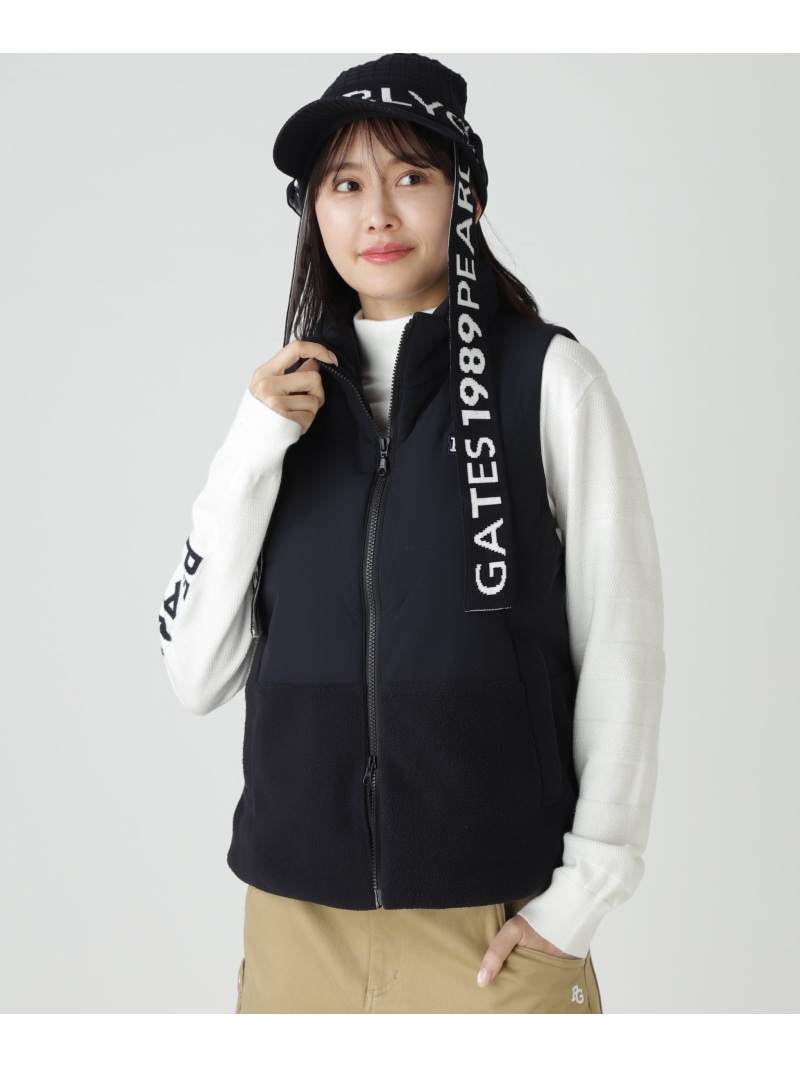 合繊×フリース片面起毛 中綿フルジップアップベスト PEARLY GATES パーリーゲイツ トップス その他のトップス ネイビー【送料無料】[ Fashion]