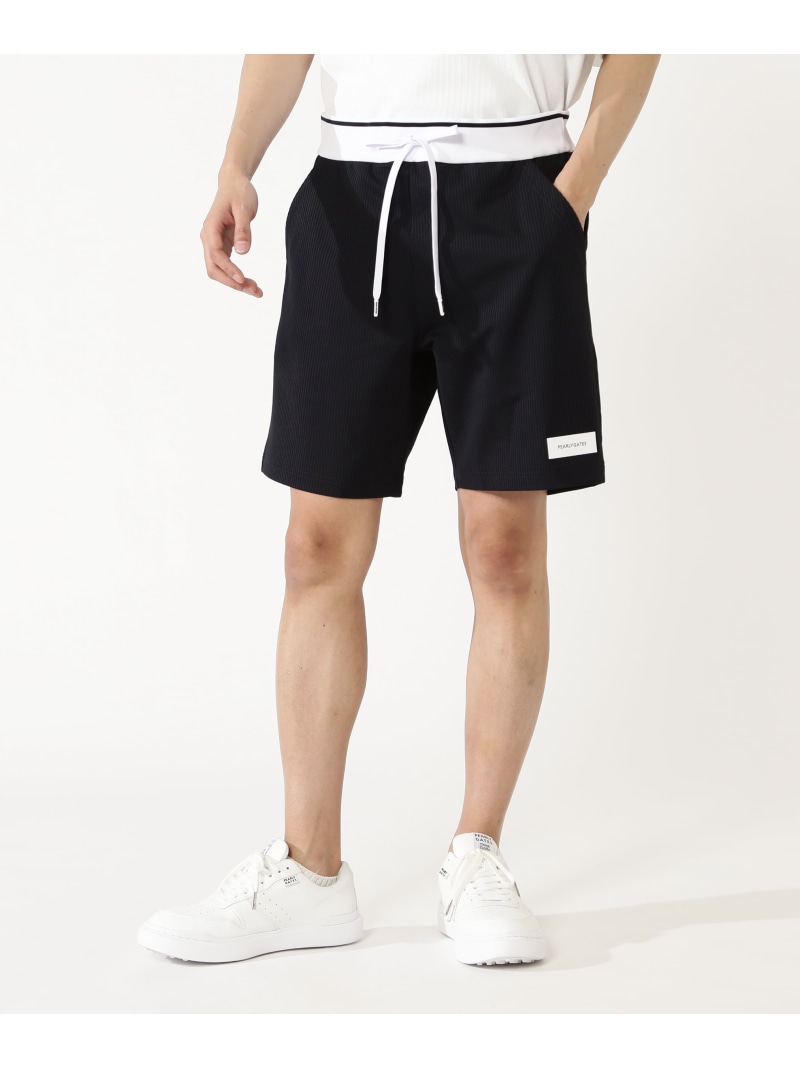 サッカーストライプ2WAYストレッチショートパンツ[Relaxシルエット] PEARLY GATES パーリーゲイツ パンツ その他のパンツ ネイビー カーキグリーン【送料無料】[ Fashion]｜PEARLY GATES
