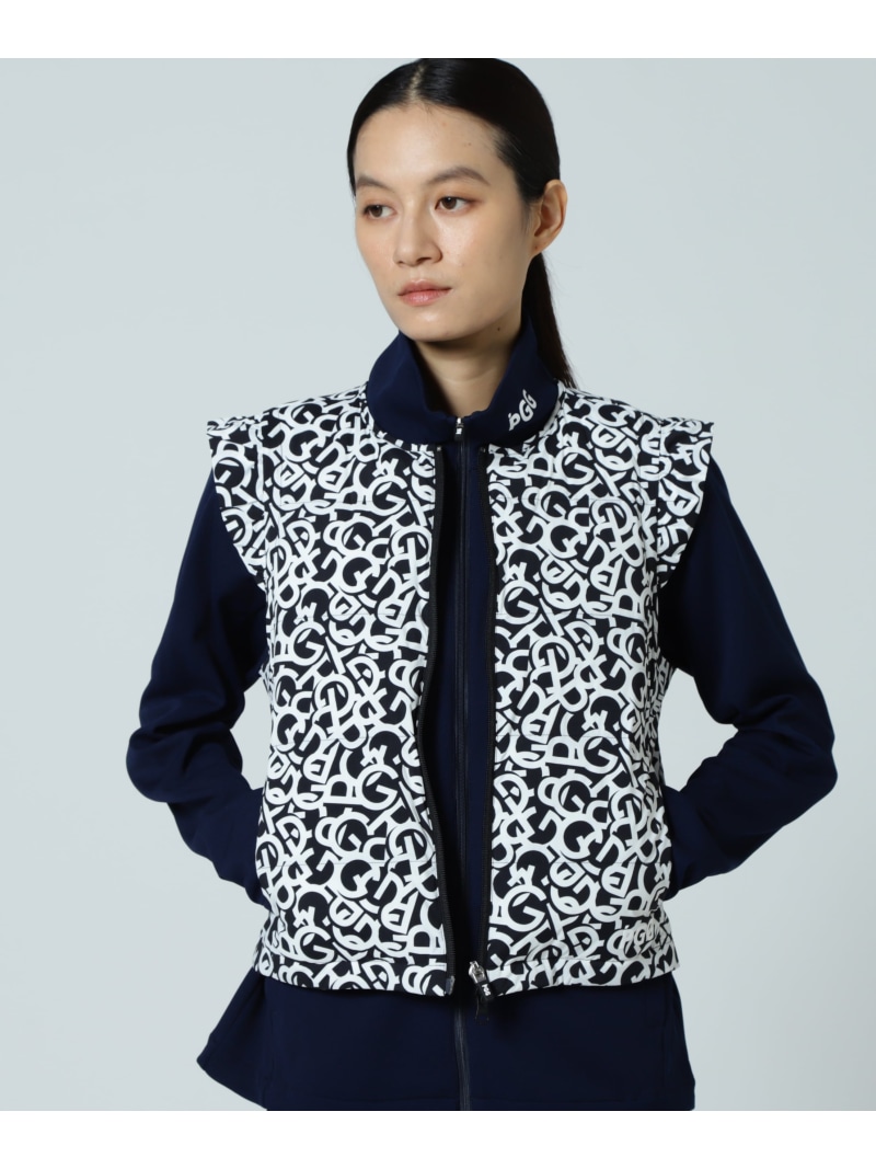 Nyストレッチリップストップフルジップ中綿ベスト ＜ロゴ総柄＞ (LADIES) PEARLY GATES パーリーゲイツ トップス その他のトップス【送料無料】[ Fashion]