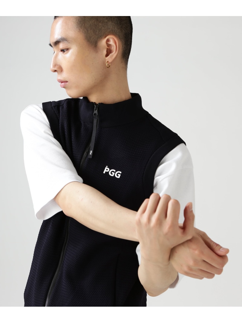 ポリエステルヤーンmmジップアップニットベスト (MENS) PEARLY GATES パーリーゲイツ トップス ニット ネイビー グレー【送料無料】[ Fashion]