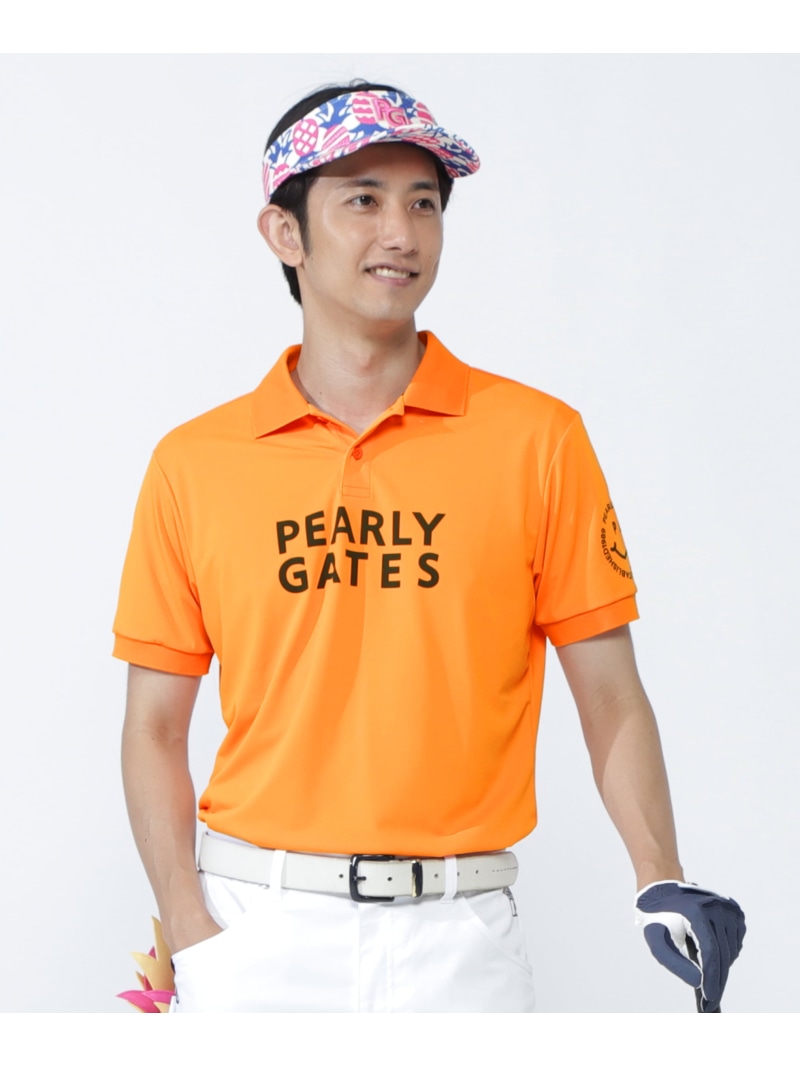 PG is PG ハイゲージストレッチBOXカノコ半袖ポロシャツ PEARLY GATES パーリーゲイツ トップス ポロシャツ オレンジ ホワイト ネイビー【送料無料】[ Fashion]