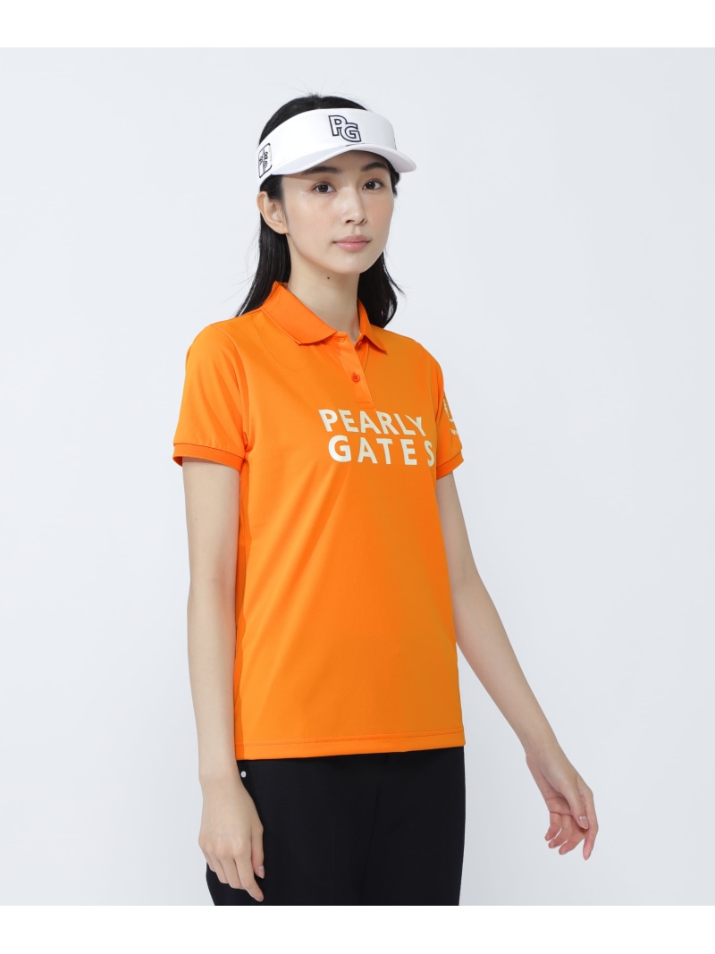 PG is PG ハイゲージストレッチBOXカノコ半袖ポロシャツ PEARLY GATES パーリーゲイツ トップス ポロシャツ ネイビー ホワイト オレンジ【送料無料】[ Fashion]