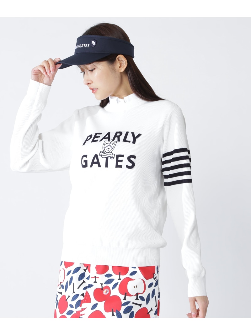 エンブレムクルーネックニットプルオーバー PEARLY GATES パーリーゲイツ トップス ニット ネイビー ホワイト イエロー【送料無料】[ Fashion]