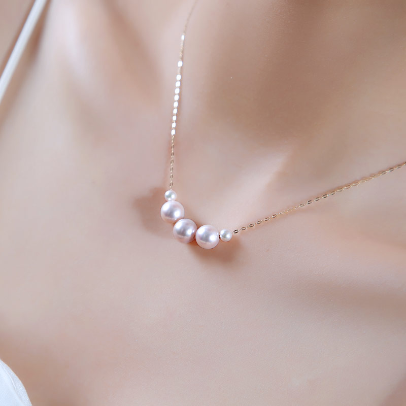 【楽天市場】パール アコヤ真珠 ネックレス akoya K18 ベビーパール スルーネックレス pearl necklace あこや アコヤ