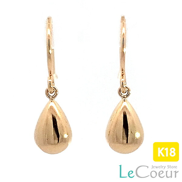 K18YG シンプルで使いやすい　揺れて可愛い　ツユ型フックピアス｜ピアス　ル・クール 14,145円