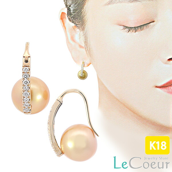 11mm ダイヤモンド フックピアス K18
