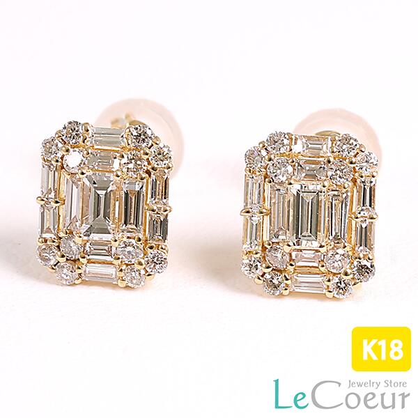 バケットカット　ダイヤモンド　ピアス　プラチナ 楽天市場】バゲットカット ダイヤモンド ピアス 0.3ct