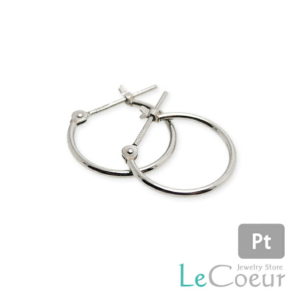 プラチナ1mm×13mm フープピアス
