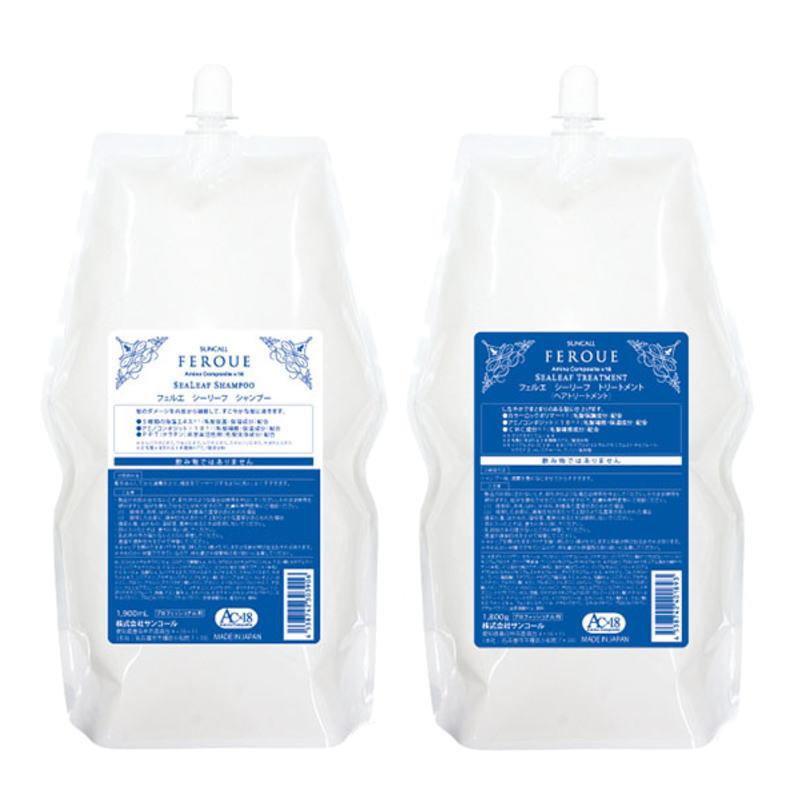 サンコール　フェルエ シーリーフ シャンプー(1900ml)トリートメント(1800g)リフィルセット