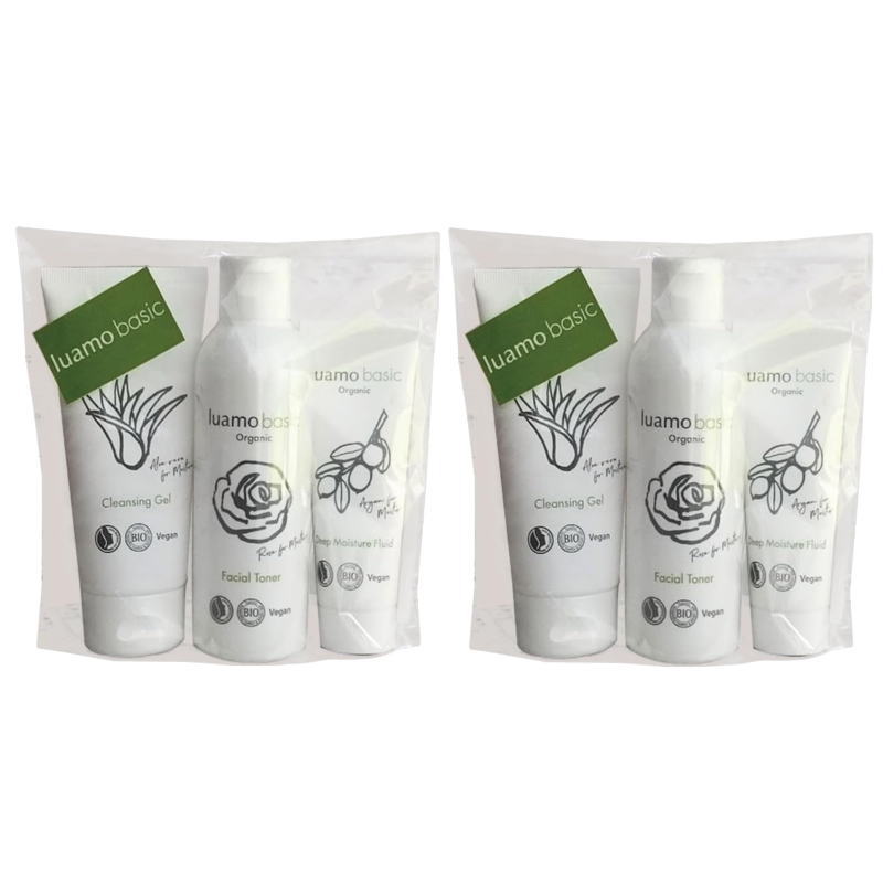 ルアモ ベーシック スキンケアセット(ｸﾚﾝｼﾞﾝｸﾞｼﾞｪﾙ100ml/ﾌｪｲｼｬﾙﾄﾅｰ150ml/ﾃﾞｨｰﾌﾟ ﾓｲｽﾁｬﾗｲｻﾞｰ50ml)&times;2点セット｜PECHKA