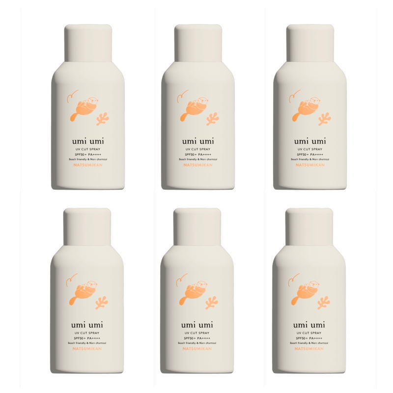for(フォー) umiumi ウミウミ サンライトUVスプレー SPF50+ PA++++ 夏みかん(天然香料) 80ｇ【×6点セット】