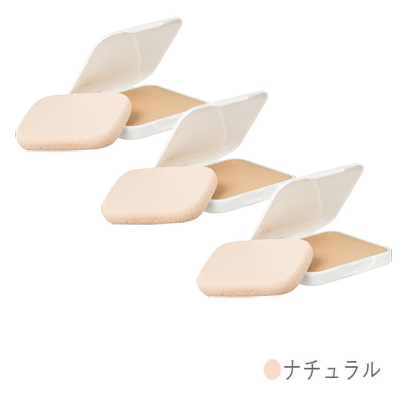 アルバコスメティックス SSパウダーファンデーション h-2 ナチュラル 13g リフィル(パフ付)（3点セット）