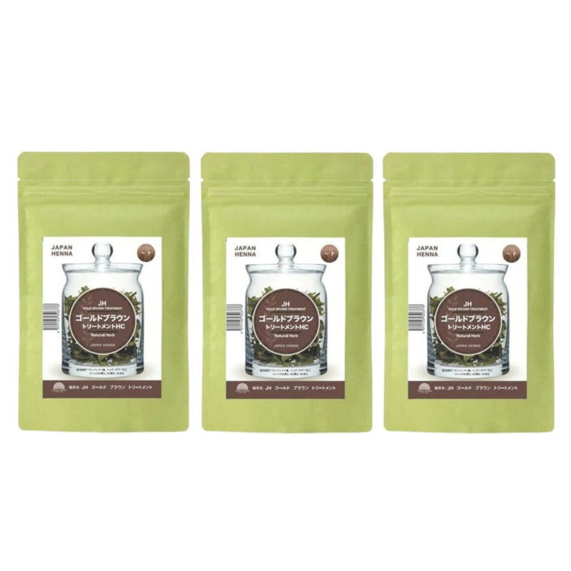 【クリックポストで送料無料】ジャパンヘナ ゴールドブラウン 100g(化粧品登録)（3点セット）
