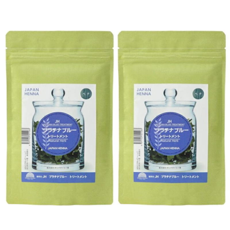 【クリックポストで送料無料】ジャパンヘナ プラチナブルーヘナ 100g(化粧品登録)（2点セット）