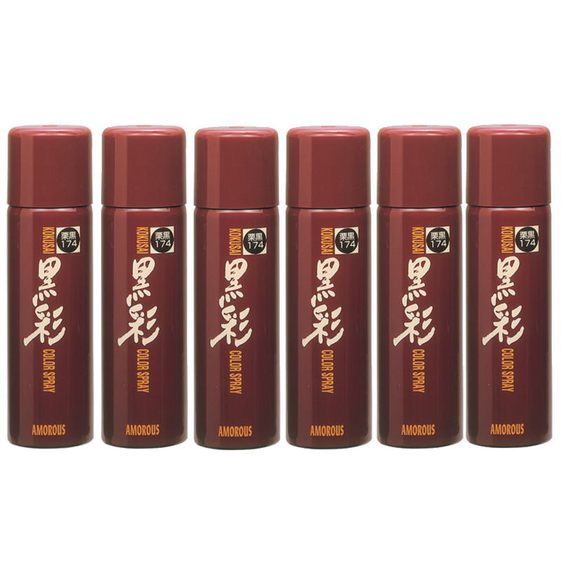 アモロス　黒彩 ヘアカラースプレー 135ml (93g) 栗黒×6本セット