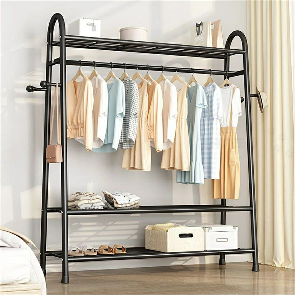 ハンガーラックパイプハンガーラック物干しスタンドコート掛け 衣類収納 シンプルハンガーラック ダブルタイプ （ コートハンガー パイプ