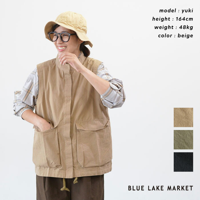 今季新品　BLUE LAKE MARKET ベスト BLUE LAKE MARKET ブルーレイクマーケット ジップアップベスト