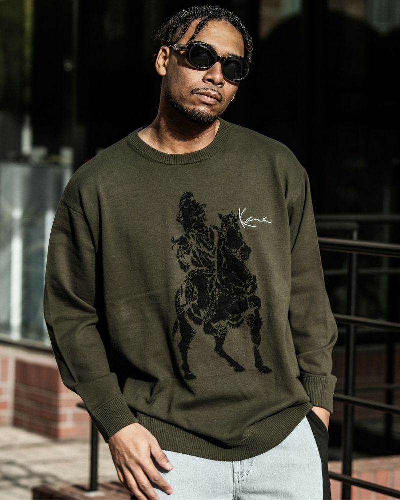 Karl Kani ウォッシャブル ジャカード ニットセーター