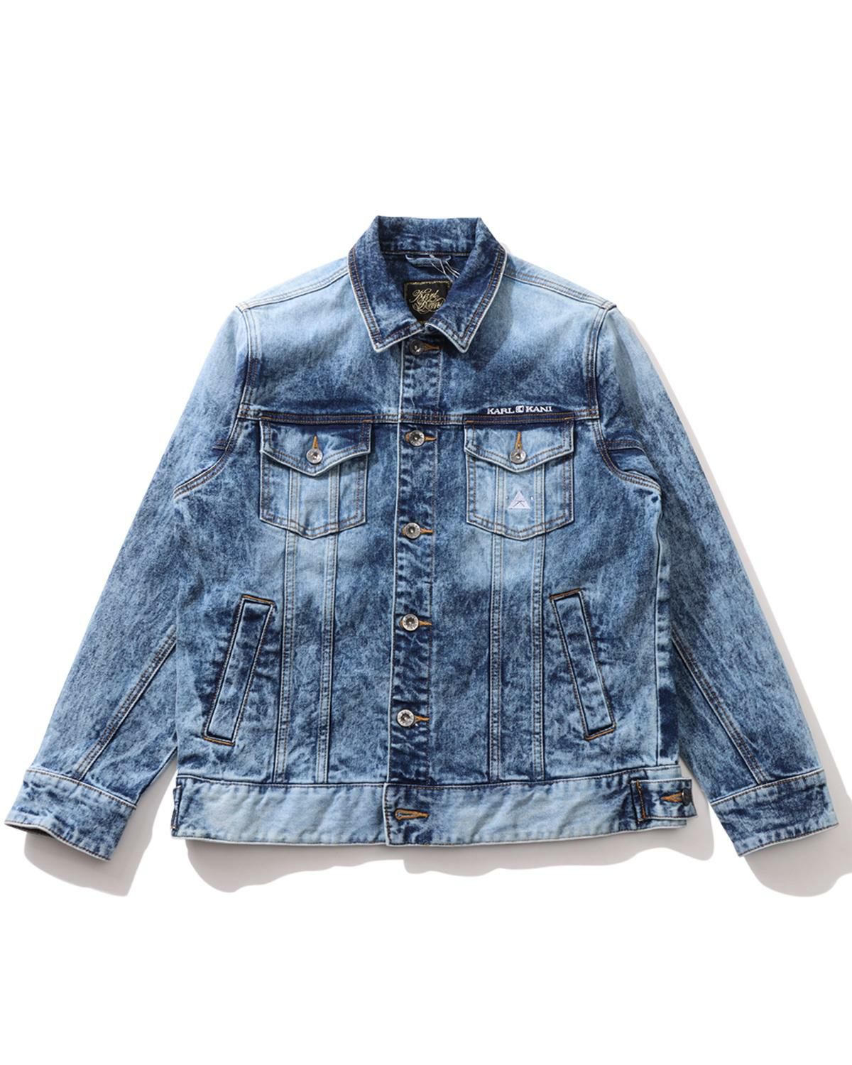メンズ　長袖　デニムジャンパージャケット　By Karl Kani•jeans Karl Kani KARL KANI カールカナイ デニムジャケット 左胸USロゴ