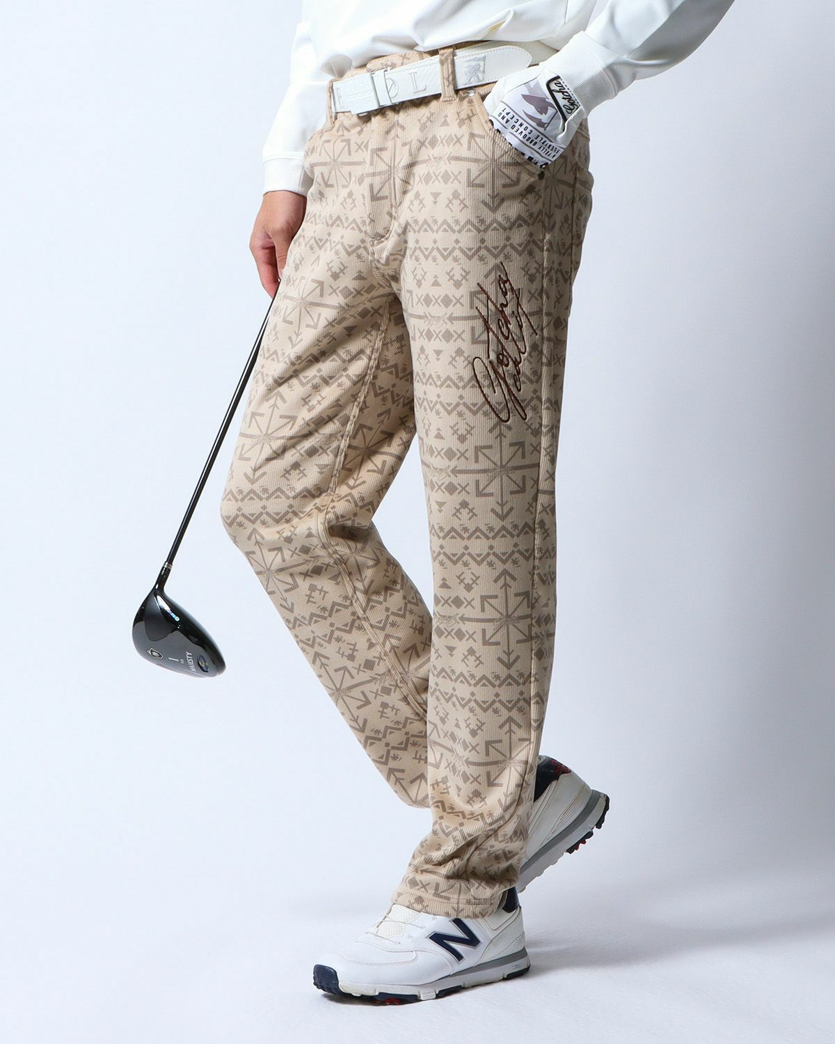 GOTCHA GOLF 裏フリース コーデュロイ ナバホ総柄 ロングパンツ