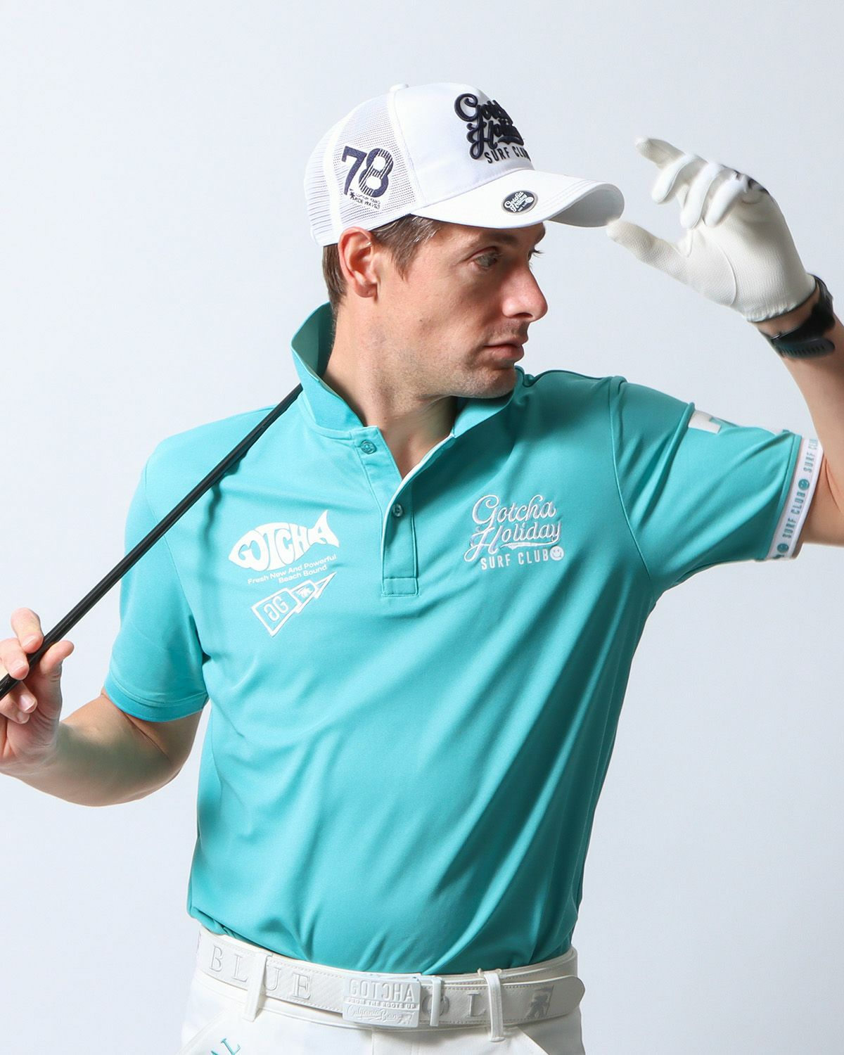 GOTCHA GOLF ドライ UVカット ベーシック フィッシュポロ