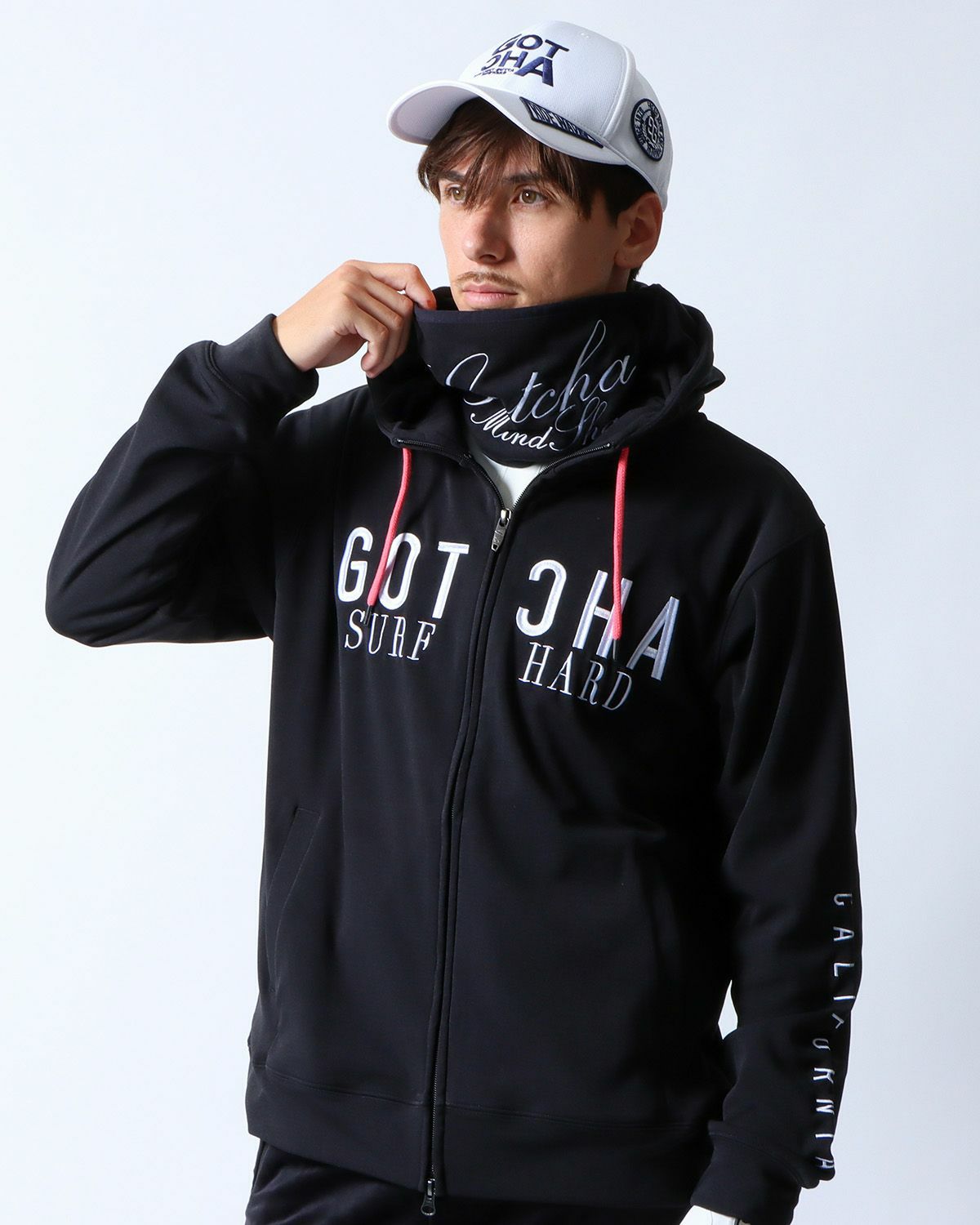 GOTCHA GOLF 裏起毛 ネックウォーマー付き フルジップ パーカー｜ピート店