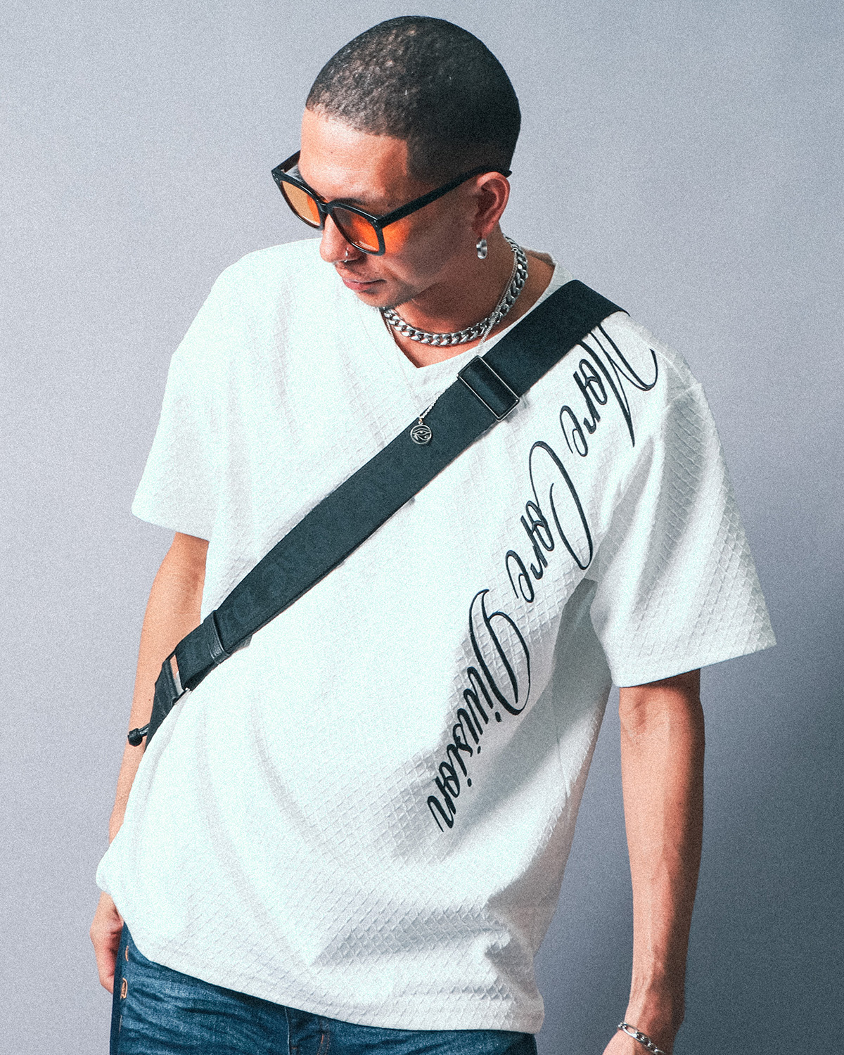 MCD リンクス ジャカード Vネック T
