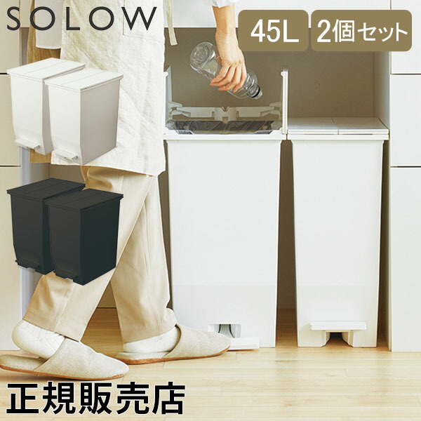 売れ筋商品 ソロウ SOLOW ゴミ箱 2個セット ごみ箱 ダストボックス 45L ペダルオープンツイン GSLW00 ペダル