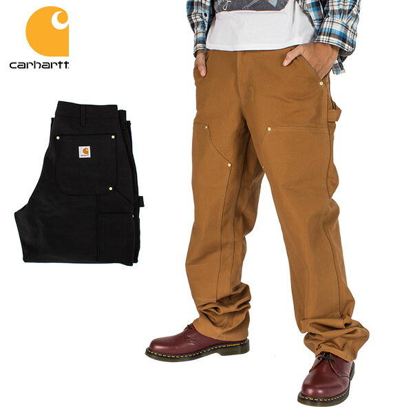 ＼店内、ショッピングセンター内最安傍若無人中／ 鉄道車両ハート型 Carhartt ダブルニー B01 合鴨 ぺインターズボン下 股下 （約81珊） メンズ 細工物ズボン下 Firm Duck Double-Front Work Dungaree バレンタイン