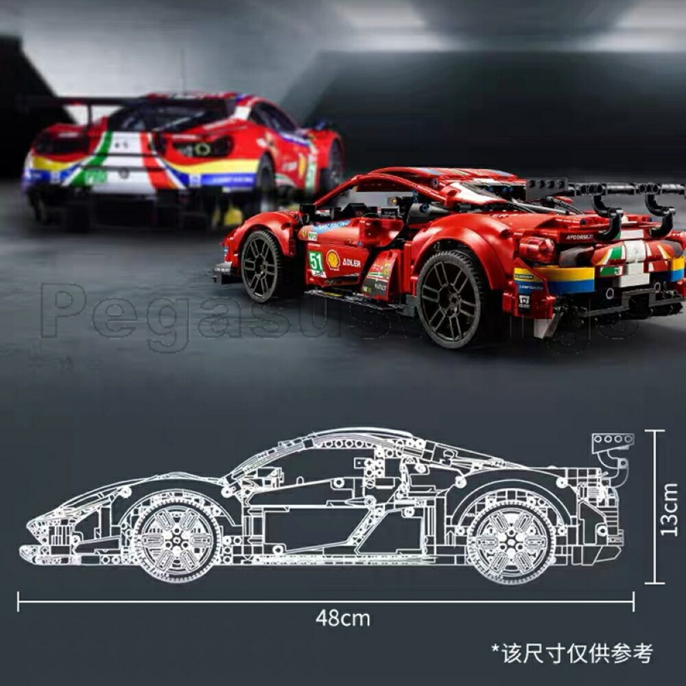 Lego - レゴ テクニック フェラーリ 488 GTE #51 AFコルセ 42125の+