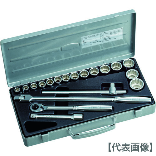 ＴＯＮＥ　ソケットレンチセット（インチ）　吋目　差込角１／２インチ（260）116-1725【ＴＯＮＥ（株）】